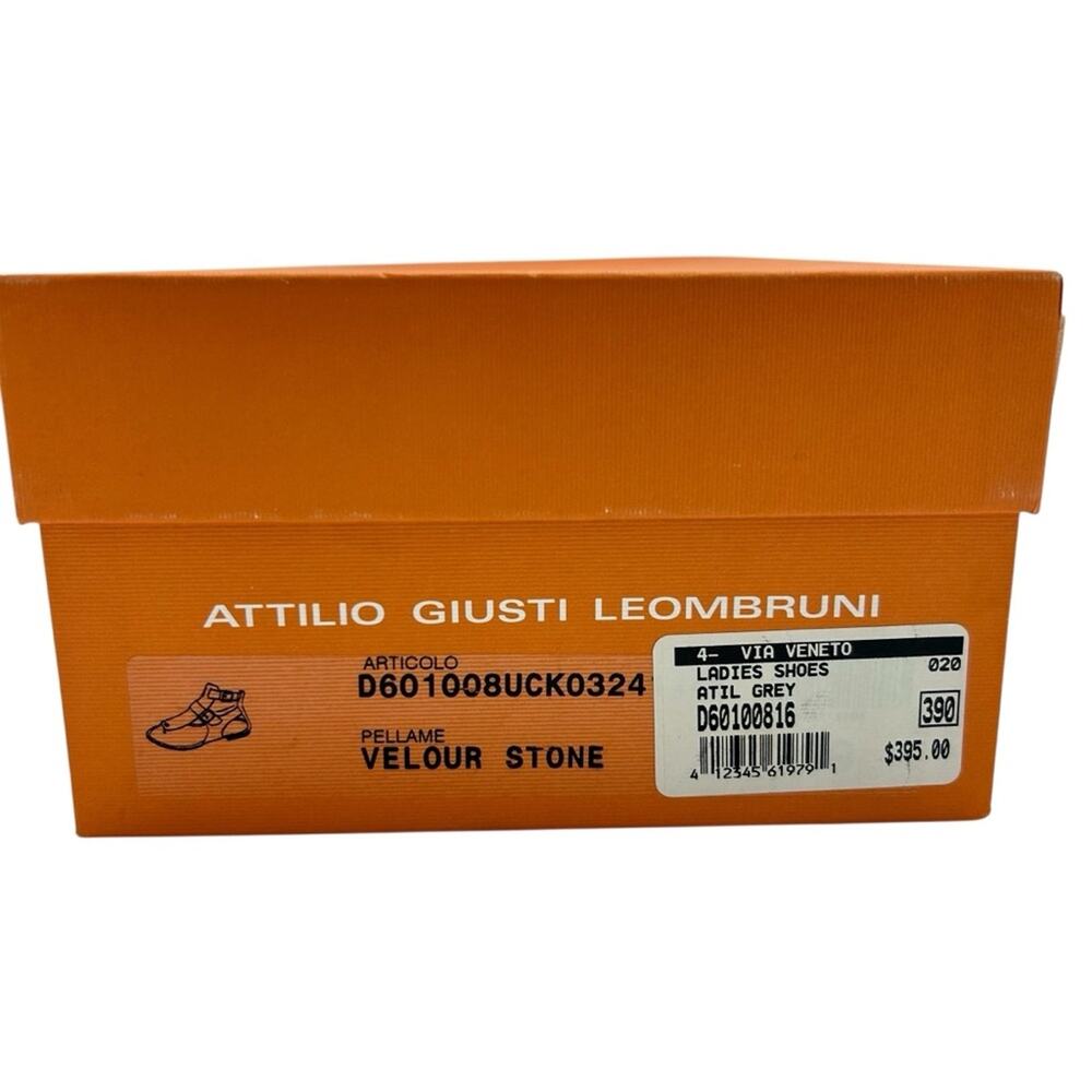 Attilio Giusti Leombruni Sandals Velour Stone EU39 = US Size 8.5 Made in Italy - Picture 8 of 12